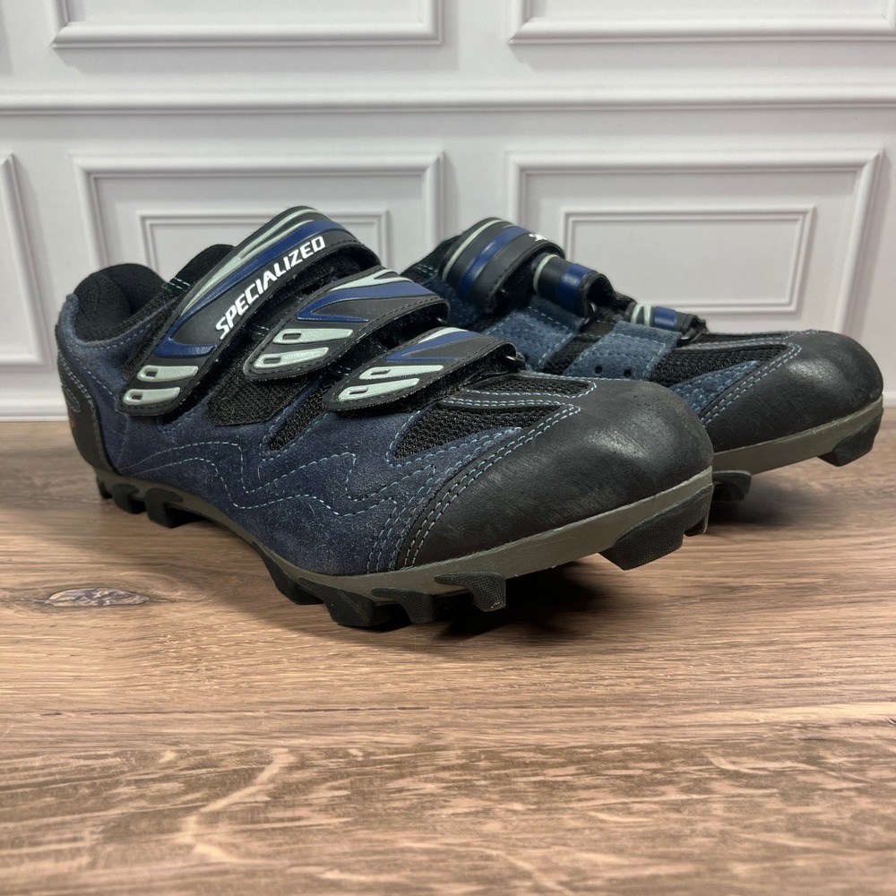 Specialized MTB Cycling Shoes Mens Blue Suede Mesh 6113-4142 Body Geometry 9
